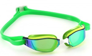 Стартовые очки для плавания Xceed, MP Michael Phelps (зеркальные Titanium)  (EP1310703LMV  bright yellow/bright green)