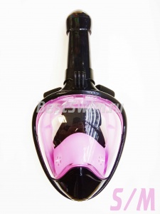 Полнолицевая маска для снорклинга (взрослая) FREE BREATH (S/M Black/Pink (YS-08))