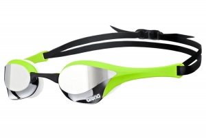 1E032  Arena Стартовые очки для плавания COBRA ULTRA MIRROR  (1E032 66 silver/green/white)