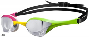 1E032  Arena Стартовые очки для плавания COBRA ULTRA MIRROR  (1E032 569 silver/green/pink)