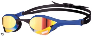 1E032  Arena Стартовые очки для плавания COBRA ULTRA MIRROR  (1E032 73 yellow revo/blue)