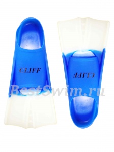 Ласты короткие для плавания в бассейне CLIFF (39-41, Синий/Белый)