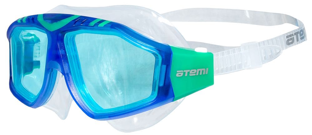 Очки-полумаска для плавания Atemi, силикон (син/зелен), Z501 от магазина Best-Swim.ru. Фото N2