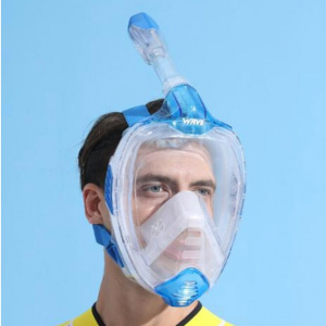 Полнолицевая маска для снорклинга (взрослая) WAVE Sports (L/XL Light Blue)