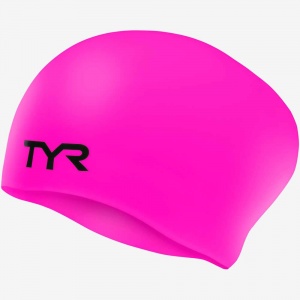 Шапочка для плавания TYR Long Hair Wrinkle-Free Silicone Cap  (693 Розовый)