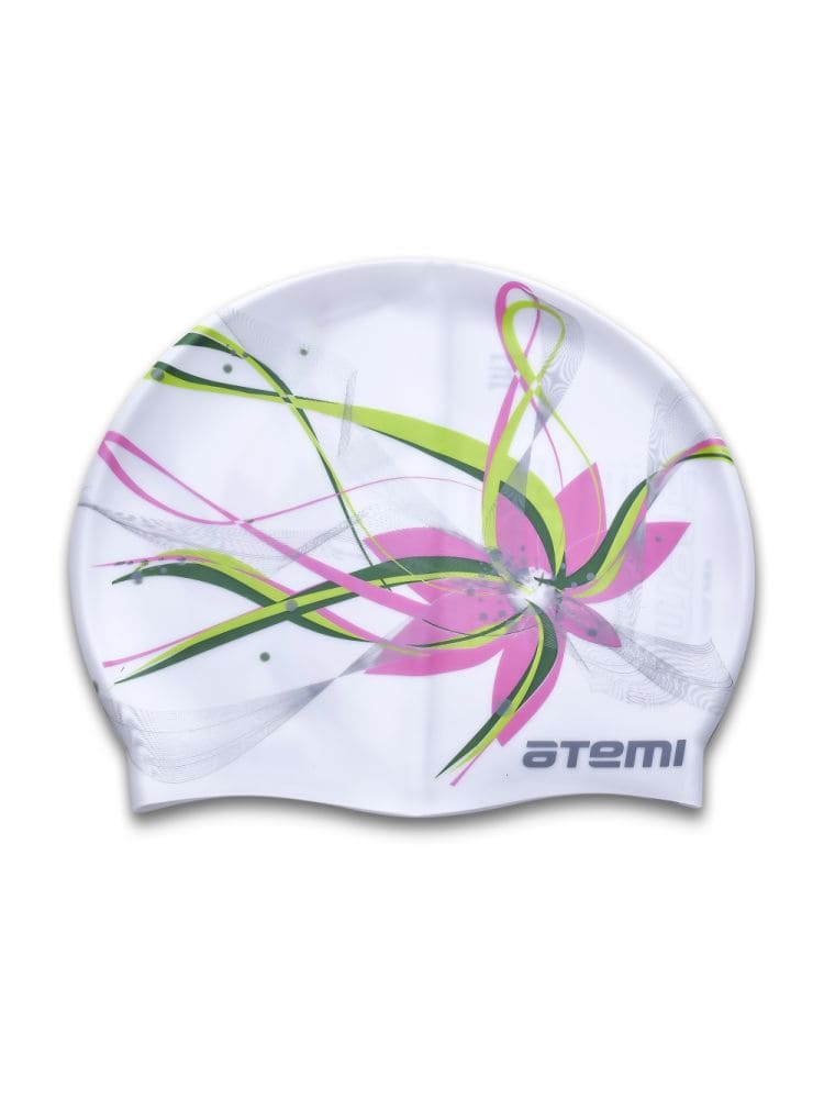 Шапочка для плавания Atemi, силикон, белая (цветок), PSC414 от магазина Best-Swim.ru