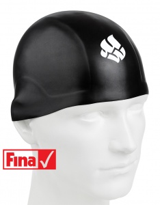 Стартовая силиконовая шапочка R-CAP FINA Approved, Black, MadWave (L)