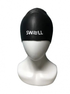 Взрослая силиконовая шапочка для плавания Swell (Чёрный)
