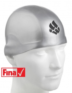 Стартовая силиконовая шапочка R-CAP FINA Approved, Silver, MadWave (S)