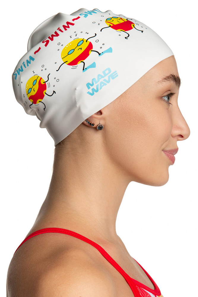 Силиконовая шапочка для плавания POTATO, White от магазина Best-Swim.ru. Фото N4
