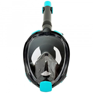 Полнолицевая маска для сноркелинга (взрослая) Galaxy  (L/XL черный/бирюзовый/черный)