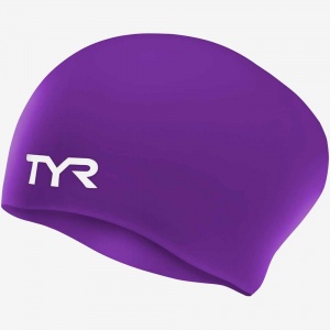 Шапочка для плавания TYR Long Hair Wrinkle-Free Silicone Cap  (510 Фиолетовый)