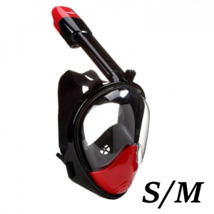 Полнолицевая маска для снорклинга (взрослая) FREE BREATH (S/M Black/Red (YS-11))