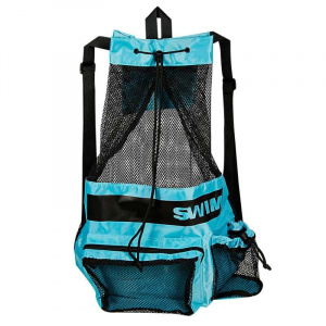 Сетчатый рюкзак Mesh Backpack для плавательного инвентаря (Голубой)