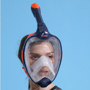 Полнолицевая маска для снорклинга (взрослая) WAVE Sports (S/M Orange)