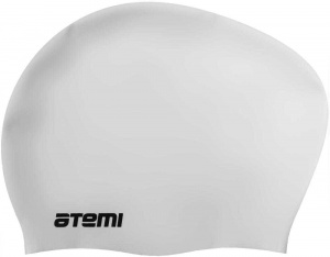 Шапочка для плавания ATEMI, силикон, для длинных .волос (LC-01 Белый)