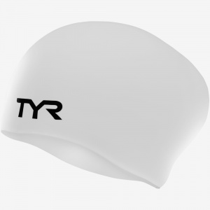 Шапочка для плавания TYR Long Hair Wrinkle-Free Silicone Cap  (100 Белый)