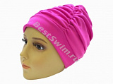 7600-4 Шапочка для плавания женская текстильная непромокаемая розовая "BECO" от магазина Best-Swim.ru